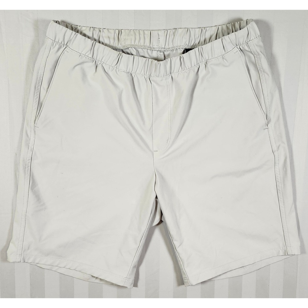Greg Norman Mens Performance Golf Shorts Gray Elastic Waist Drawstring Size M